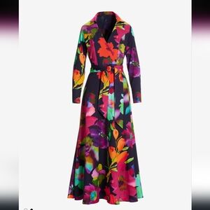 Boston Proper Multicolor Floral Long Sleeve Dress